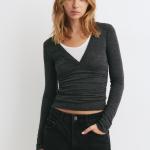 Double V-neck T-shirt